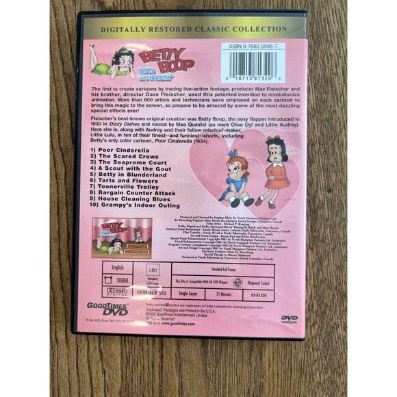 Betty Boop And The Girls Of Mischief DVD Digitally Restored 2002 Pre-Owned - Picture 4 of 4